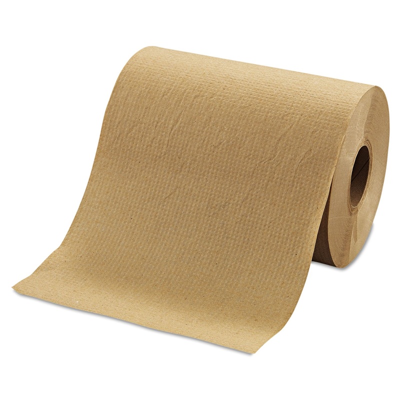 HARDWOUND ROLL TOWELS, 8″ X 350 FT, BROWN, 12 ROLLS/CARTON