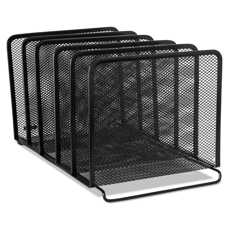 MESH STACKING SORTER, 5 SECTIONS, LETTER TO LEGAL SIZE FILES, 8.25″ X 14.38″ X 7.88″, BLACK