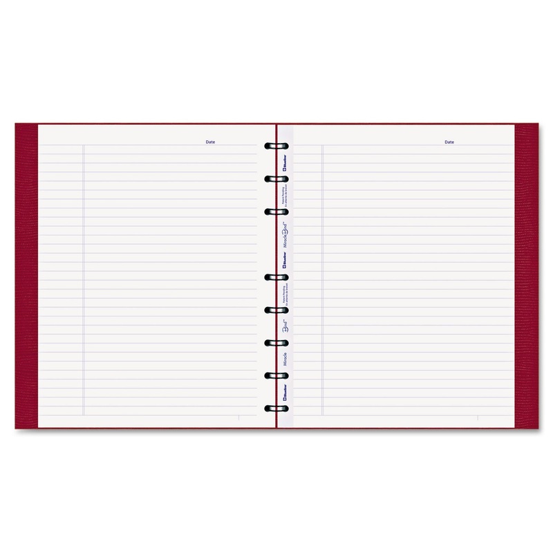MIRACLEBIND NOTEBOOK, 1 SUBJECT, MEDIUM/COLLEGE RULE, RED COVER, 9.25 X 7.25, 75 SHEETS