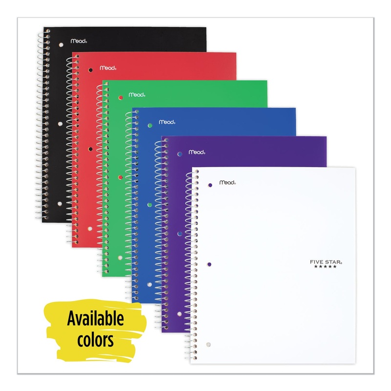 WIREBOUND NOTEBOOK, 1 SUBJECT, COLLEGE RULE, ASSORTED COLOR COVERS, 11 X 8.5, 100 SHEETS