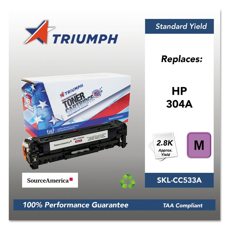 751000NSH0974 REMANUFACTURED CC533A (304A) TONER, 2800 PAGE-YIELD, MAGENTA