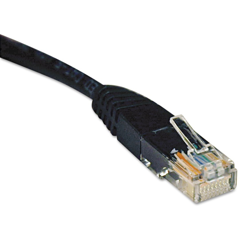 CAT5E 350MHZ MOLDED PATCH CABLE, RJ45 (M/M), 25 FT., BLACK