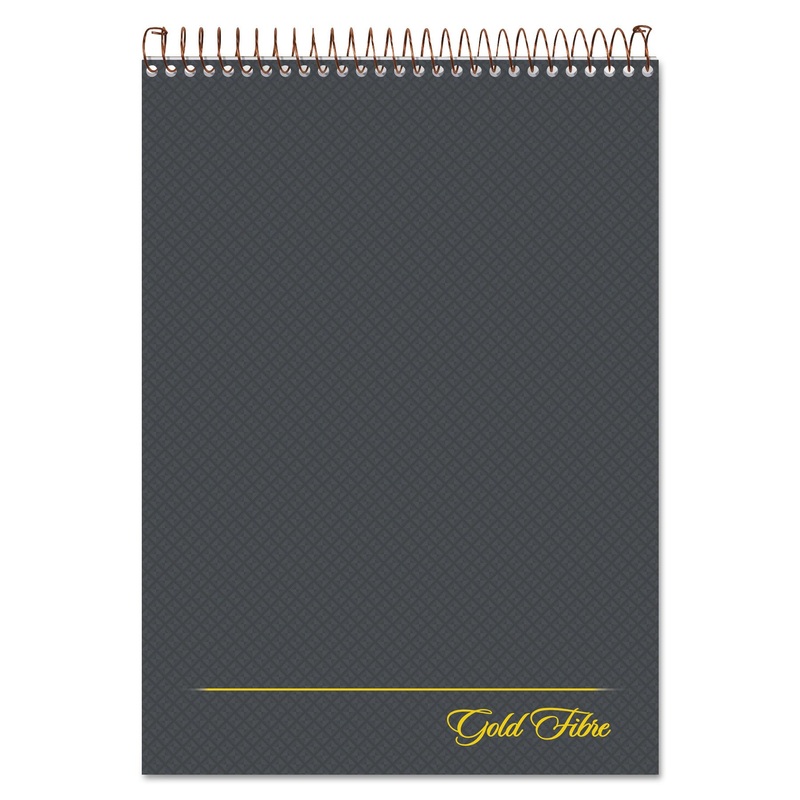 GOLD FIBRE WIREBOUND WRITING PAD W/ COVER, 1 SUBJECT, PROJECT NOTES, GRAY COVER, 8.5 X 11.75, 70 SHEETS