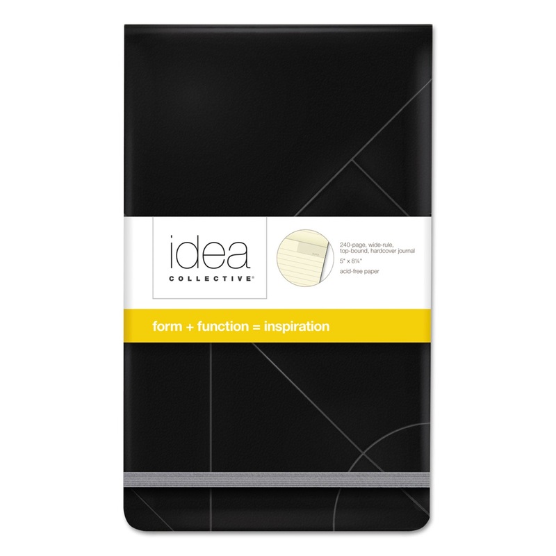 IDEA COLLECTIVE JOURNAL, 1 SUBJECT, WIDE/LEGAL RULE, BLACK COVER, 5 X 8.25, 120 SHEETS