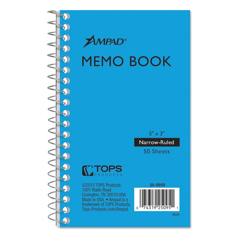 MEMO BOOKS, NARROW RULE, 5 X 3, WHITE, 50 SHEETS