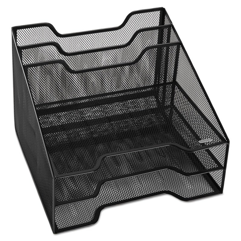MESH TRAY SORTER COMBO, 5 SECTIONS, LETTER SIZE FILES, 12.5″ X 11.5″ X 9.5″, BLACK