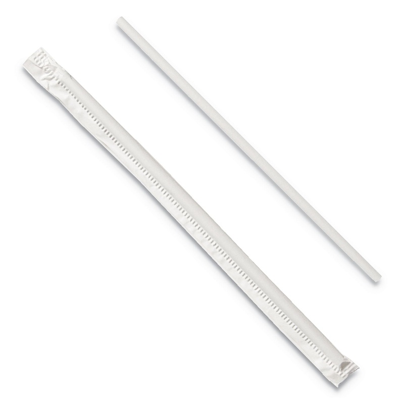 POLYPROPYLENE PLASTIC STRAWS, 5 3/4″, WHITE, 24/CARTON