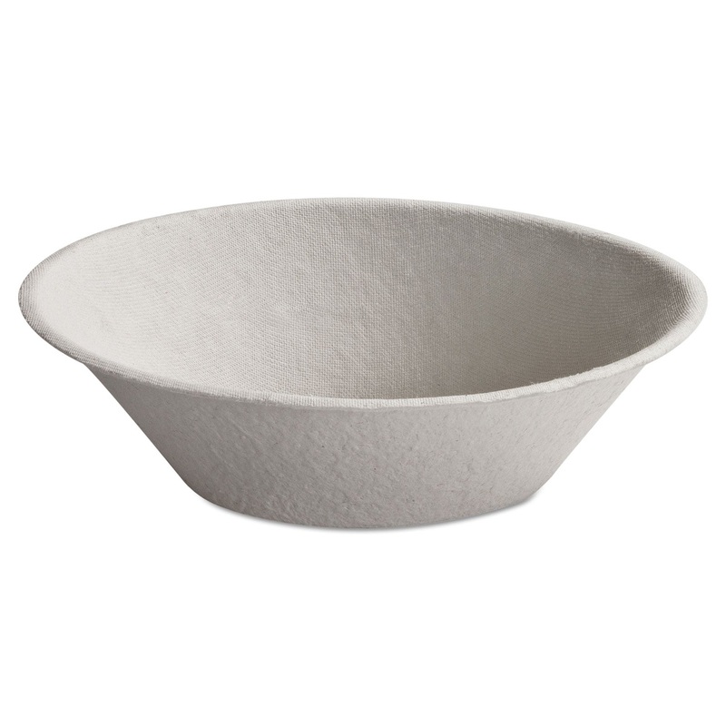 SAVADAY MOLDED FIBER BOWLS, 45 OZ, WHITE, ROUND, 500/CARTON