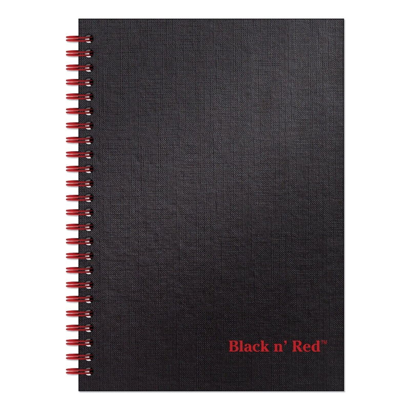 TWINWIRE HARDCOVER NOTEBOOK, WIDE/LEGAL RULE, BLACK COVER, 8.25 X 5.88, 70 SHEETS