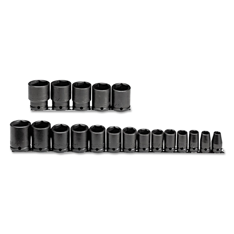 19-Piece Impact Socket Set, Sae, 1/2″ Drive, 3/8″ To 1 1/2″, 6-Point