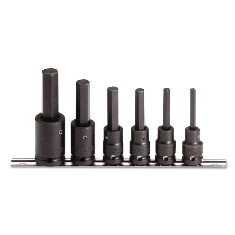 7-Piece Hex Bit Impact Socket Set, 3/8 Drive