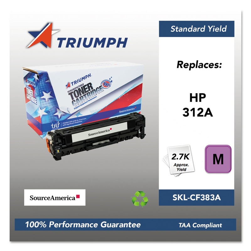 751000NSH1410 REMANUFACTURED CF383A (312A) TONER, 2700 PAGE-YIELD, MAGENTA