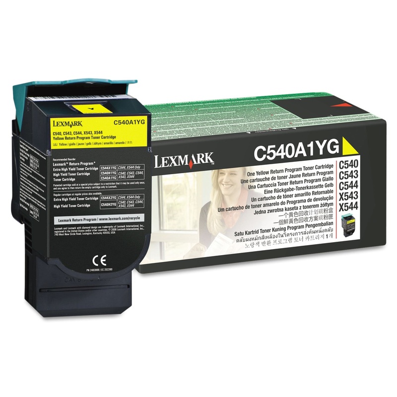 C540A1YG RETURN PROGRAM TONER, 1000 PAGE-YIELD, YELLOW
