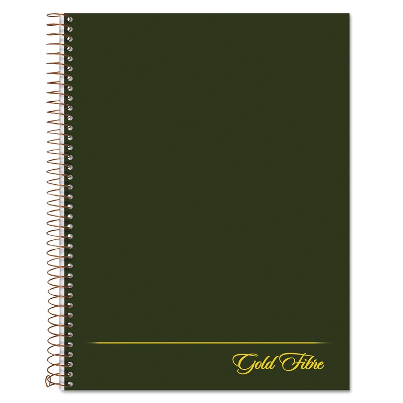 GOLD FIBRE WIREBOUND WRITING PAD W/ COVER, 1 SUBJECT, PROJECT NOTES, GREEN COVER, 9.5 X 7.25, 84 SHEETS