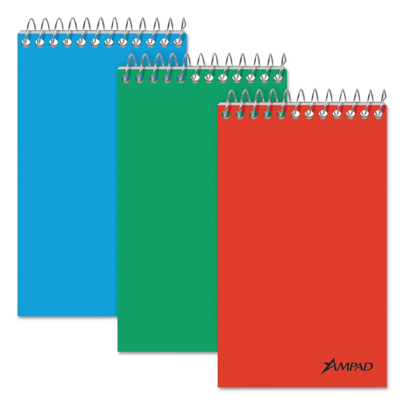 MEMO BOOKS, NARROW RULE, 3 X 5, WHITE, 60 SHEETS, 3/PACK