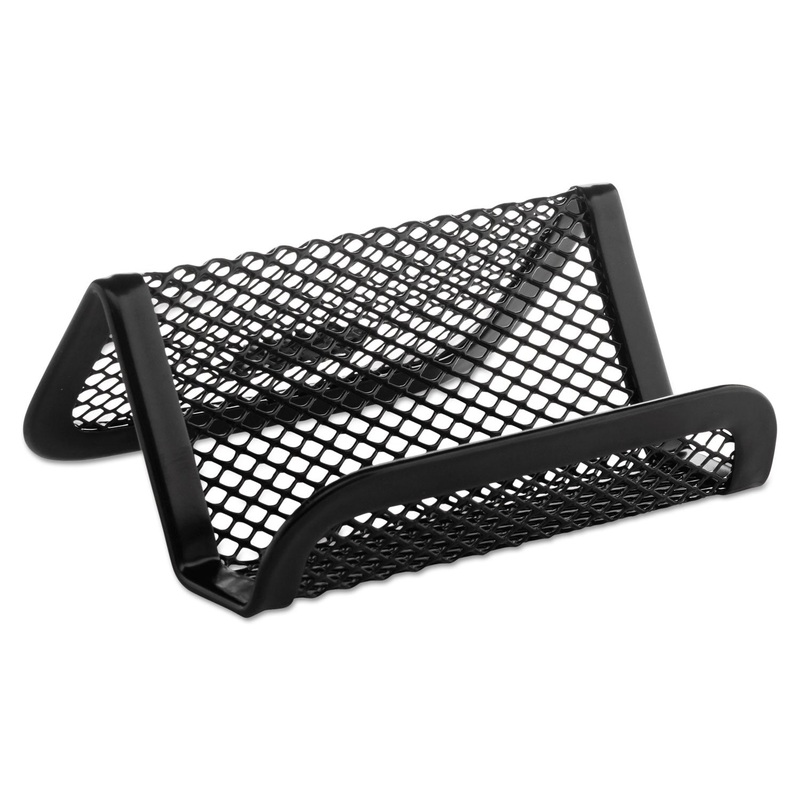 Mesh Business Card Holder, Capacity 50 2 1/4 X 4 Cards, Black