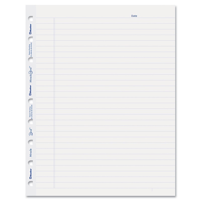 Miraclebind Ruled Paper Refill Sheets, 9-1/4 X 7-1/4, White, 50 Sheets/pack