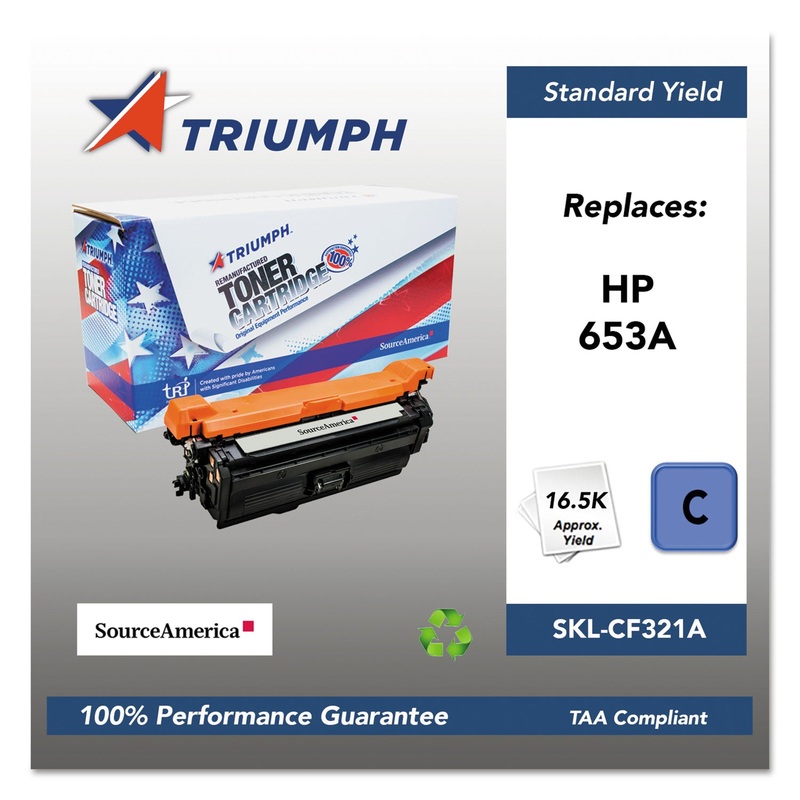 751000NSH1604 REMANUFACTURED CF321A (653A) TONER, 16500 PAGE-YIELD, CYAN