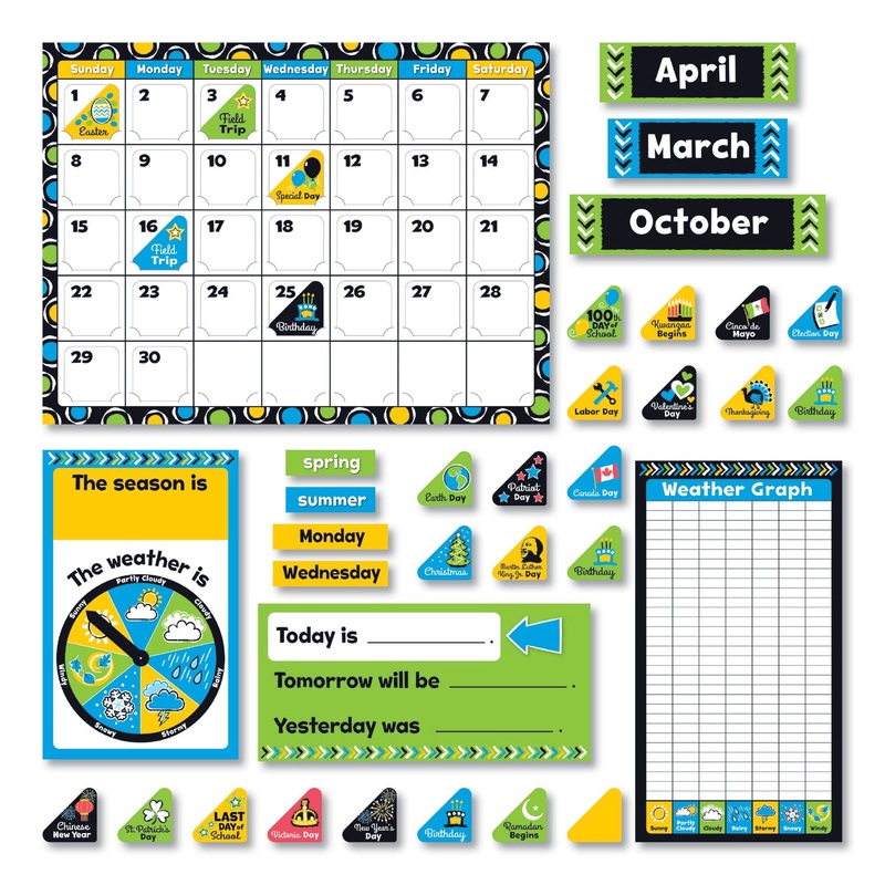 BOLD STROKES CALENDAR BULLETIN BOARD SET, ASSORTED, 18 1/4″ X 31″