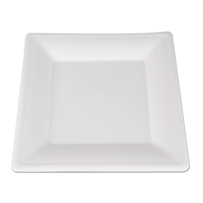 Champware Molded Fiber Tableware, Square, 10 X 10, White, 500 Per Carton