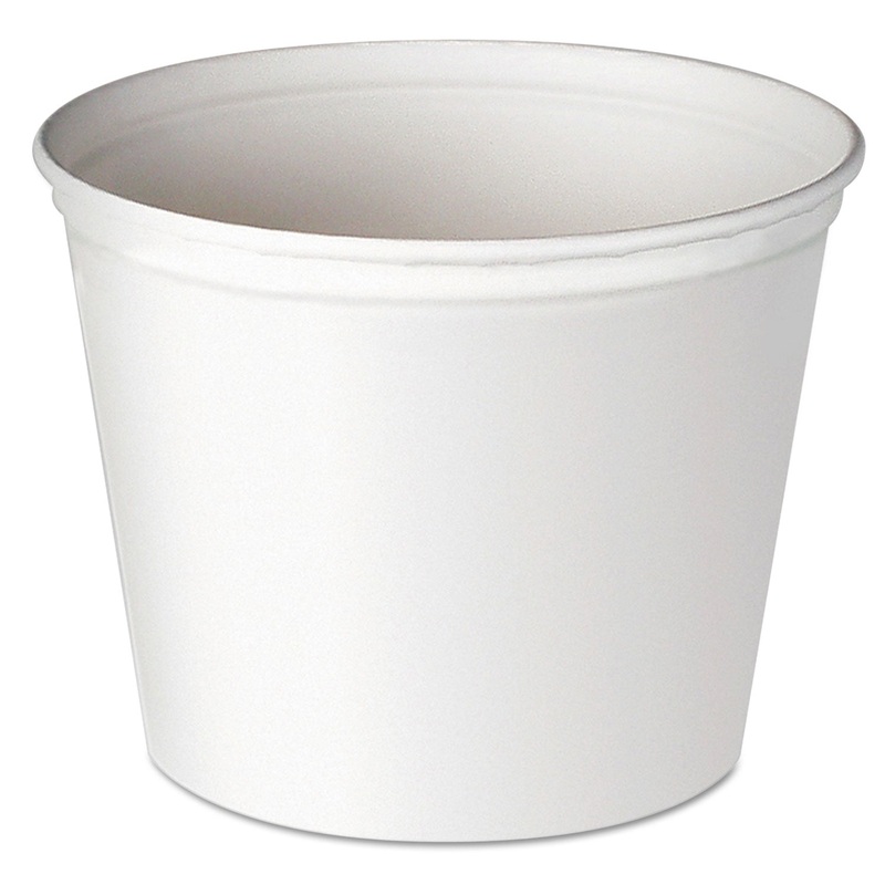 Double Wrapped Paper Bucket, Unwaxed, White, 53 Oz, 50/pack