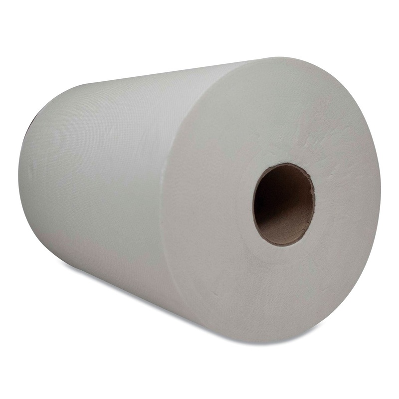 HARDWOUND ROLL TOWELS, 1-PLY, 7.25″ X 500 FT, WHITE, 6 ROLLS/CARTON