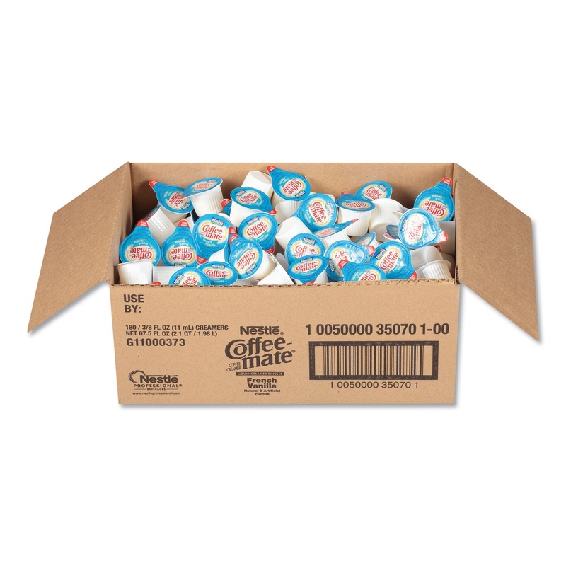 LIQUID COFFEE CREAMER, FRENCH VANILLA, 0.38 OZ MINI CUPS, 180/CARTON
