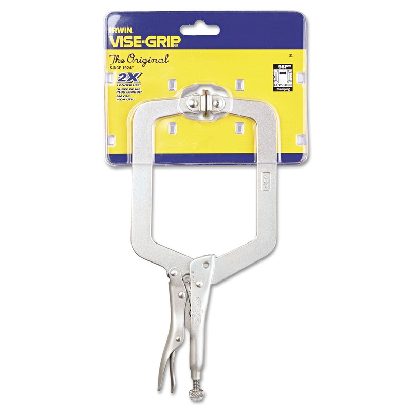 Original Locking C-Clamp Swivel-Pad Pliers, 9″ Tool Length, 4 1/2″ Jaw Capacity