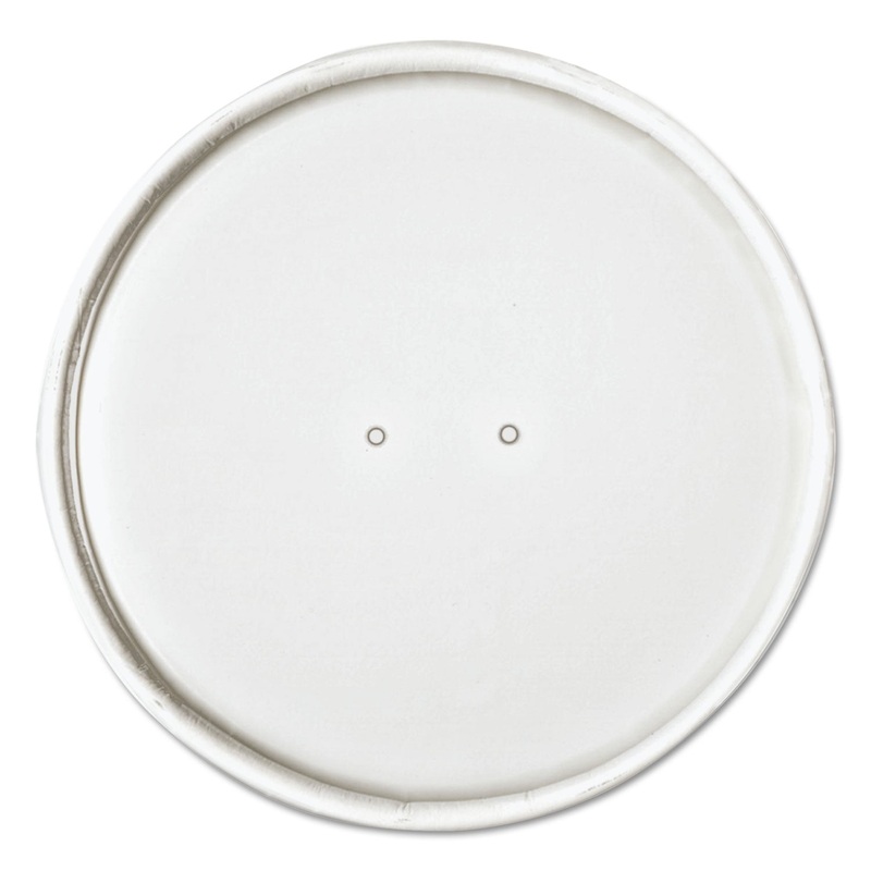 Paper Lids For 16oz Food Containers, White, Vented, 3.9″dia, 25/bag, 20 Bg/ctn