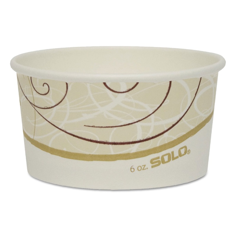 Single Poly Paper Containers, 6 Oz, Symphony Design, 50/pack, 20 Pack/carton