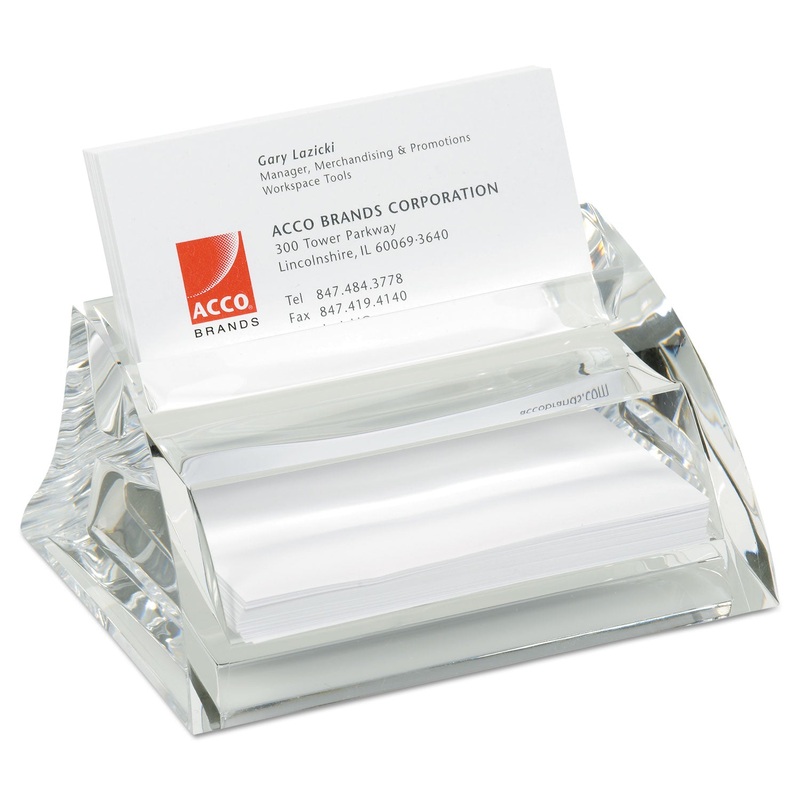 Stratus Acrylic Business Card Holder, Holds 40 3 1/2 X 2 Cards, Clear