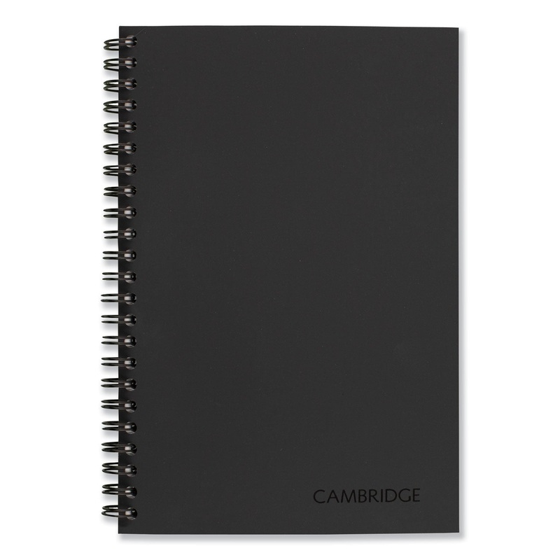 WIREBOUND BUSINESS NOTEBOOK, WIDE/LEGAL RULE, BLACK COVER, 8 X 5, 80 SHEETS