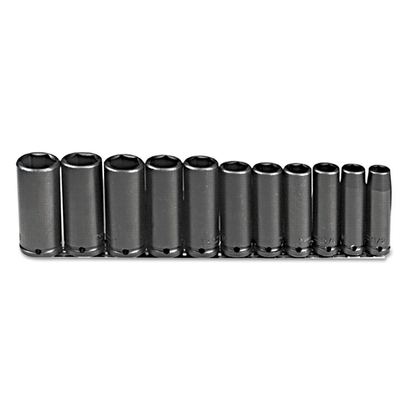 11-Piece Deep Impact Socket Set, Sae, 1/2″ Drive, 1/2″ To 1 1/8″, 6-Point