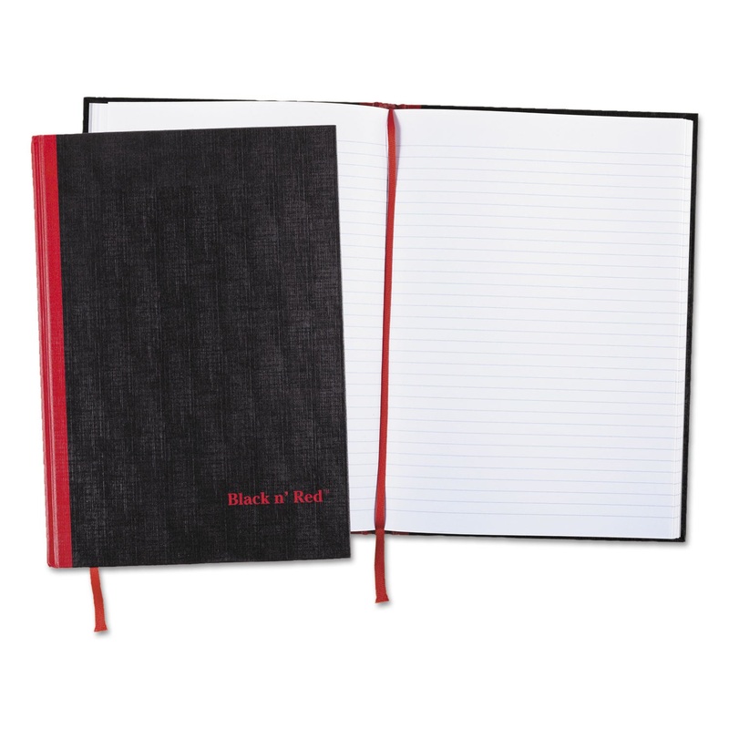 CASEBOUND NOTEBOOK PLUS PACK, MEDIUM/COLLEGE RULE, BLACK, 11.75 X 8.25, 96 SHEETS, 2/PACK