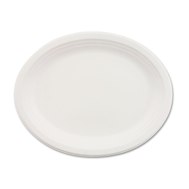 Classic Paper Dinnerware, Oval Platter, 9 3/4 X 12 1/2, White, 500/carton