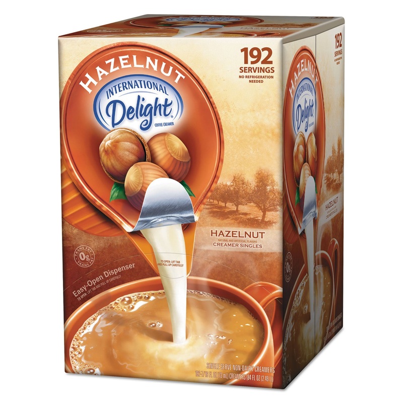 Flavored Liquid Non-Dairy Coffee Creamer, Hazelnut, 0.4375 Oz Cups, 192 Cups/ct