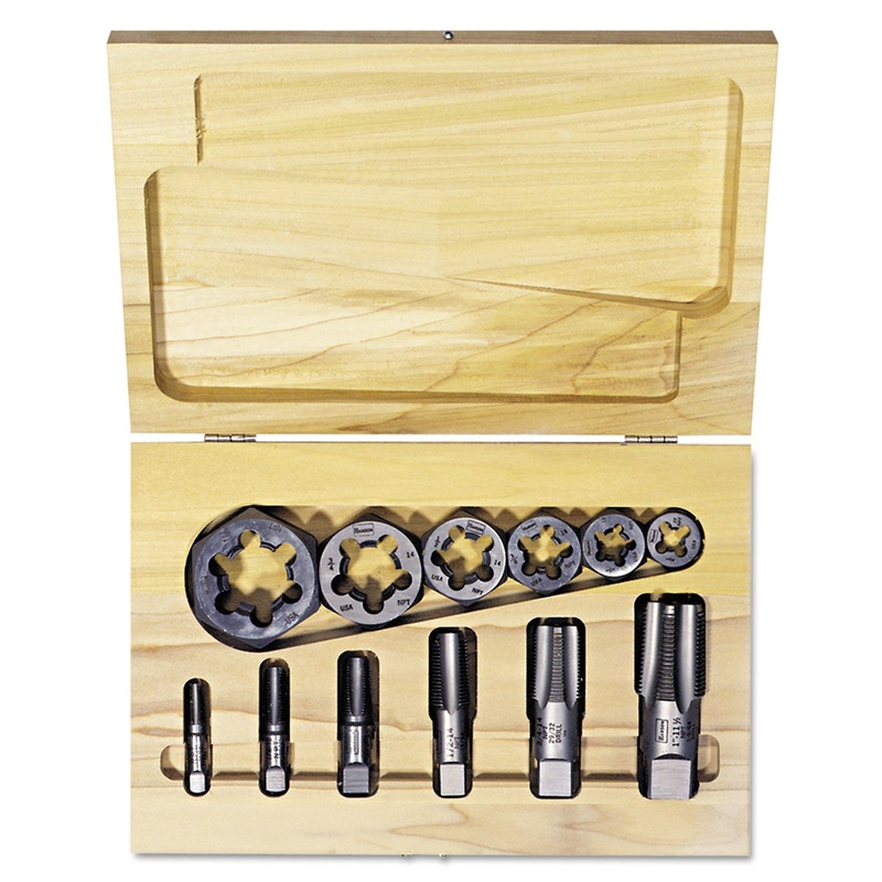 Hanson Tap & Die Set, Steel, 12 Pieces