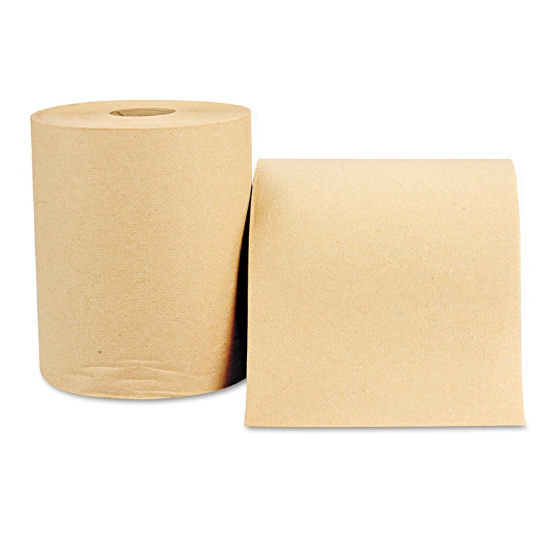 HARDWOUND ROLL, TOWELS, 8 X 600 FT, NATURAL, 12 ROLLS/CARTON