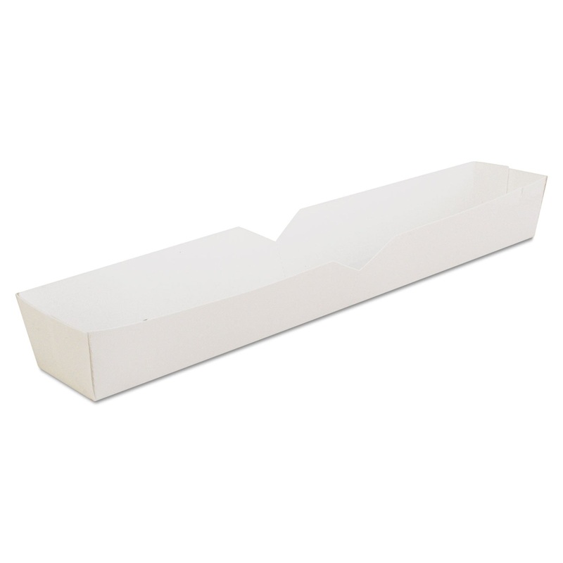Hot Dog Tray, White, 10 1/4 X 1 1/2 X 1 1/4, Paperboard, 500/carton