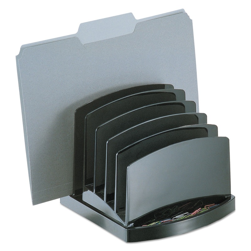 INCLINE SORTER, 6 SECTIONS, LETTER TO LEGAL SIZE FILES, 7.5″ X 7.5″ X 6.4″, BLACK