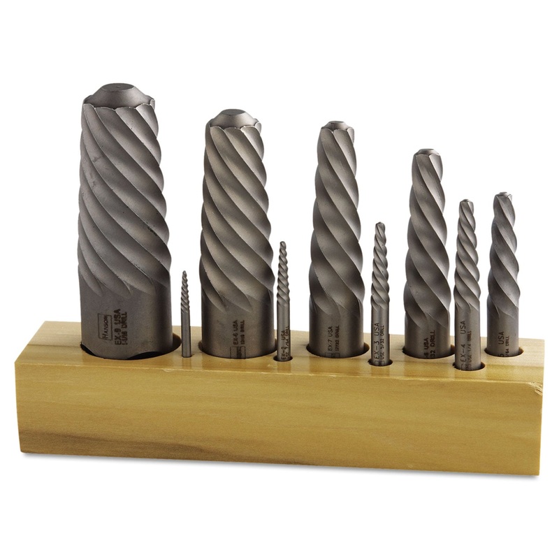 Nine-Piece Spiral Screw Extractor Set