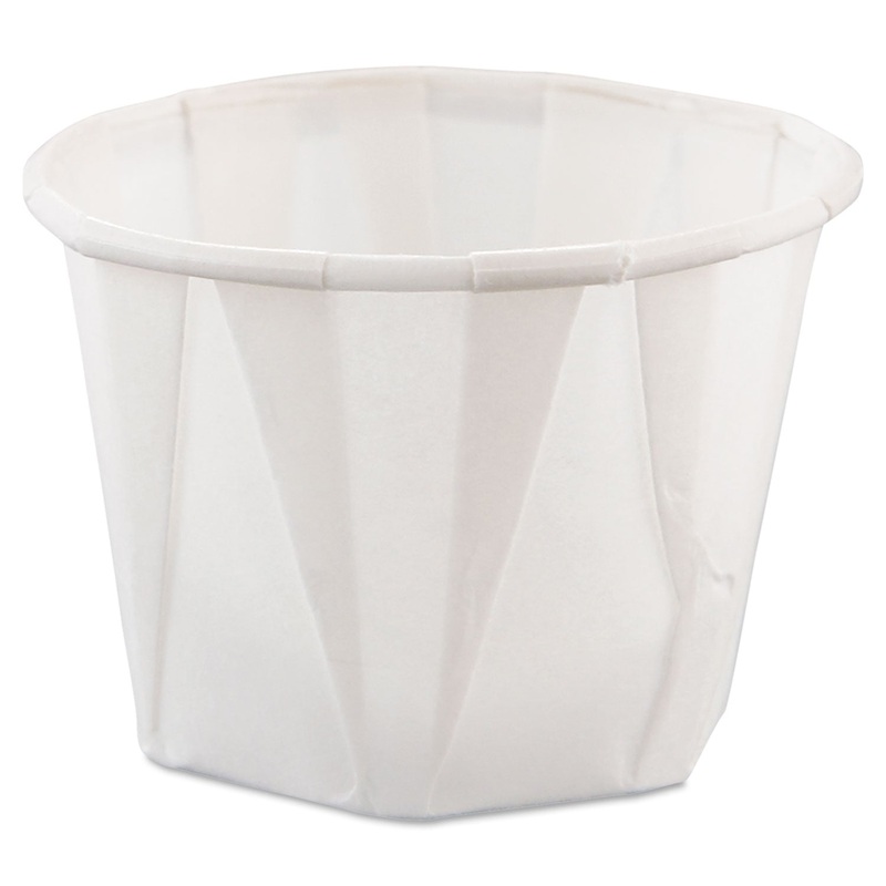 Paper Portion Cups, 1oz, White, 250/bag, 20 Bags/carton