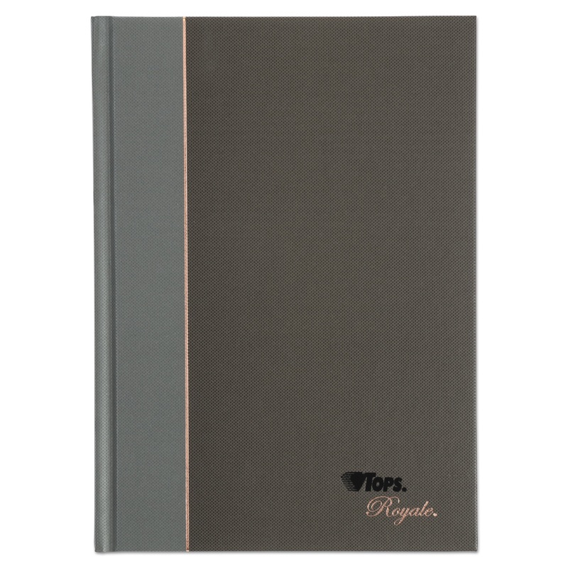 ROYALE CASEBOUND BUSINESS NOTEBOOK, COLLEGE, BLACK/GRAY, 8.25 X 5.88, 96 SHEETS