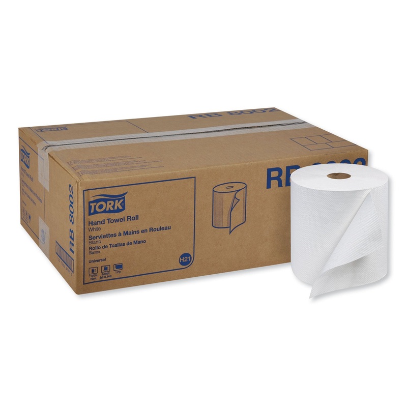 UNIVERSAL HAND TOWEL ROLL, 7.88″ X 800 FT, WHITE, 6 ROLLS/CARTON