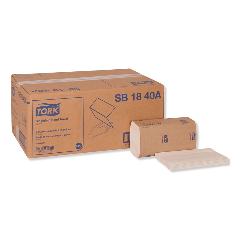 UNIVERSAL SINGLEFOLD HAND TOWEL, 9.13 X 10.25, WHITE, 250/PACK,16 PACKS/CARTON