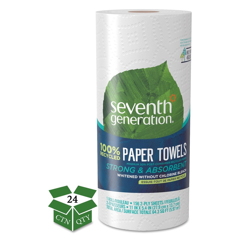 100% Recycled Paper Towel Rolls, 2-Ply, 11 X 5.4 Sheets, 156 Sheets/rl, 24 Rl/ct