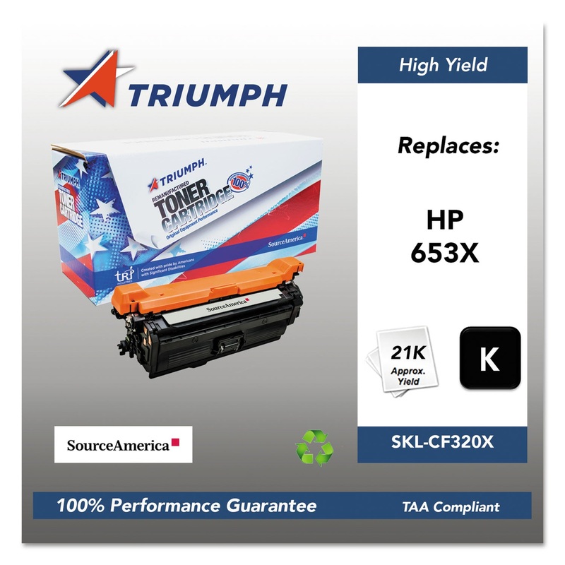 751000NSH1603 REMANUFACTURED CF320X (653X) HIGH-YIELD TONER, 21000 PG-YLD, BLACK