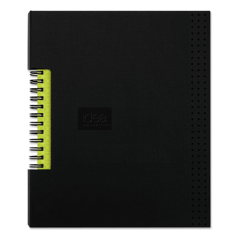 IDEA COLLECTIVE PROFESSIONAL WIREBOUND HARDCOVER NOTEBOOK, 5 7/8 X 8 1/4, BLACK