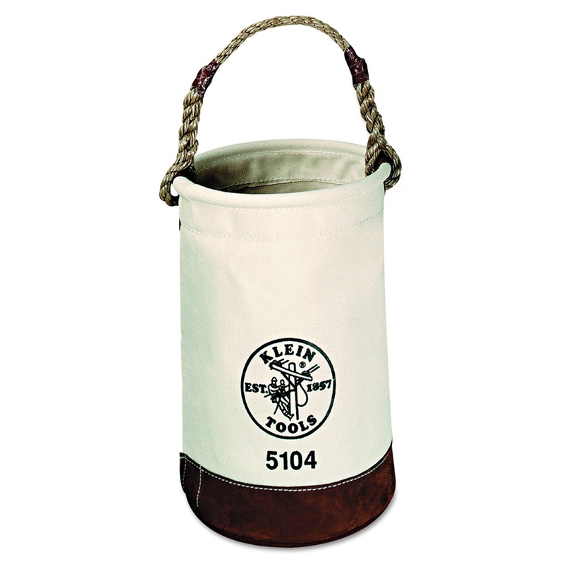 Leather-Bottom Canvas Bucket