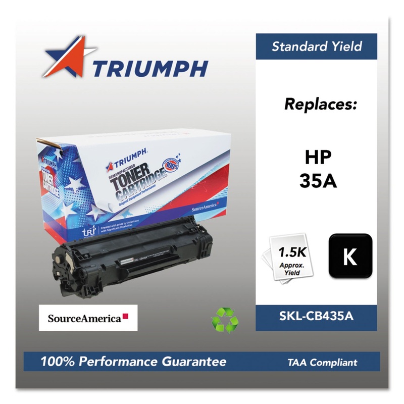 751000NSH0962 REMANUFACTURED CB435A (35A) TONER, 1500 PAGE-YIELD, BLACK